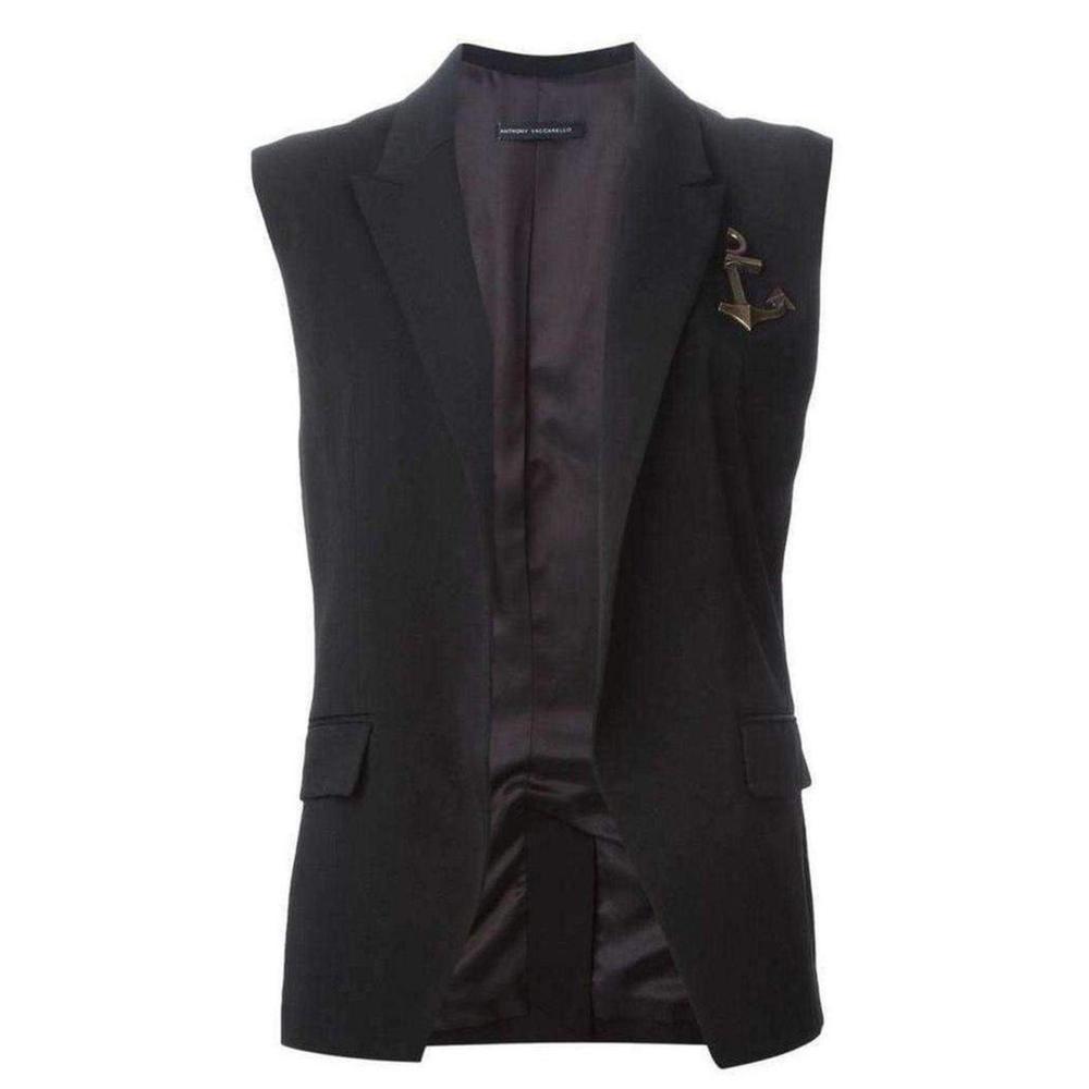 Anthony Vaccarello - Pinned Anchor Emblem Vest - FR 38